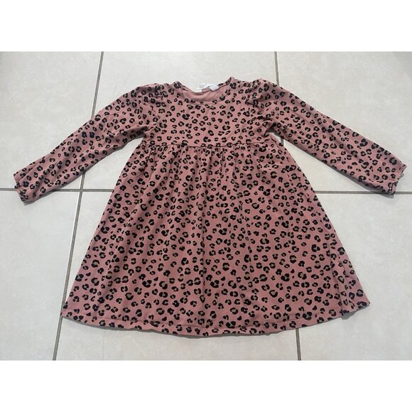 3/$15 SALE H&M Girl Long Sleeve Pink Leopard Cheetah Print Top Shirt Size 6x 6-7 - Picture 1 of 4